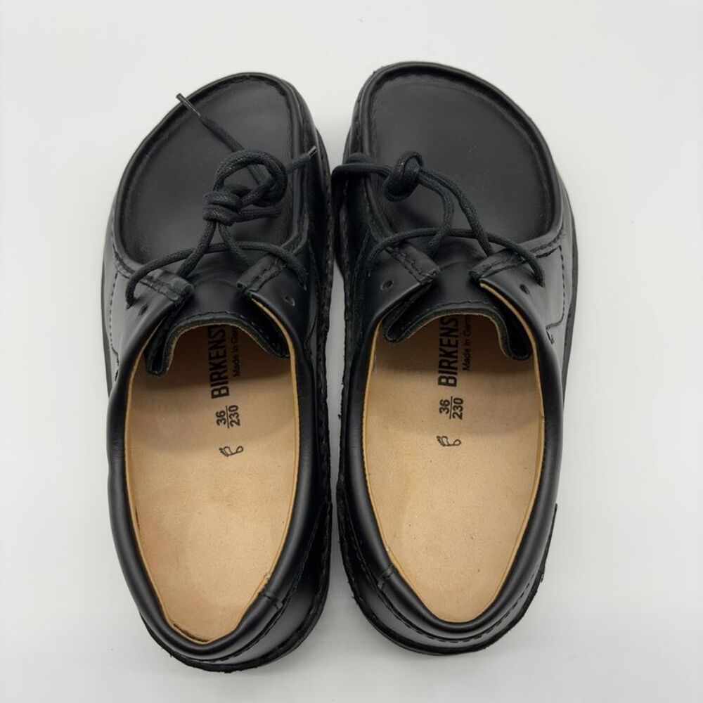 Birkenstock Black Leather Lace-Up Clogs - Picture 5 of 6